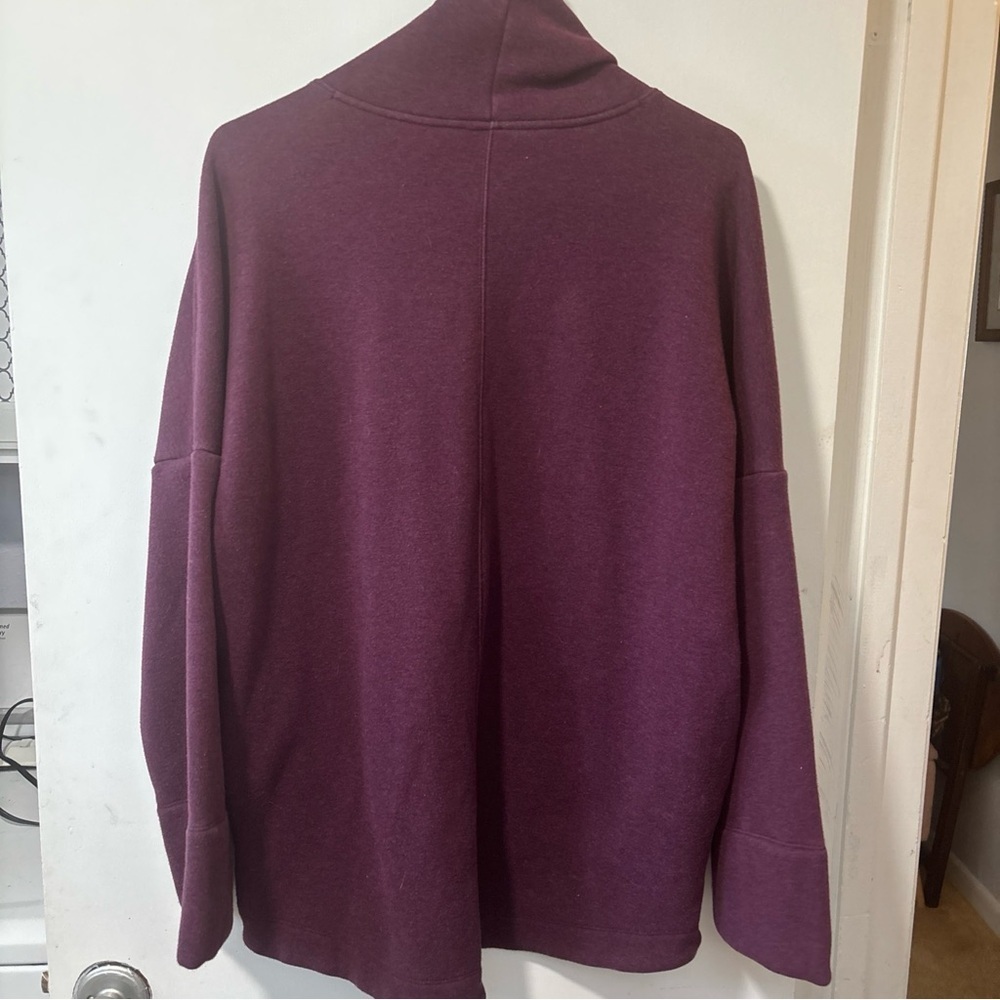 ATHLETA Cozy Karma Funnel Neck Plush Lined Sweatshirt Pullover Burgundy Size M - Picture 6 of 7